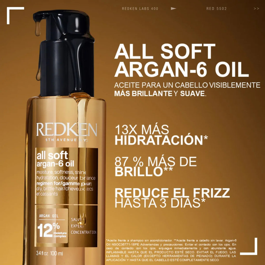 Aceite Argan-6 All Soft para cabello seco | Redken