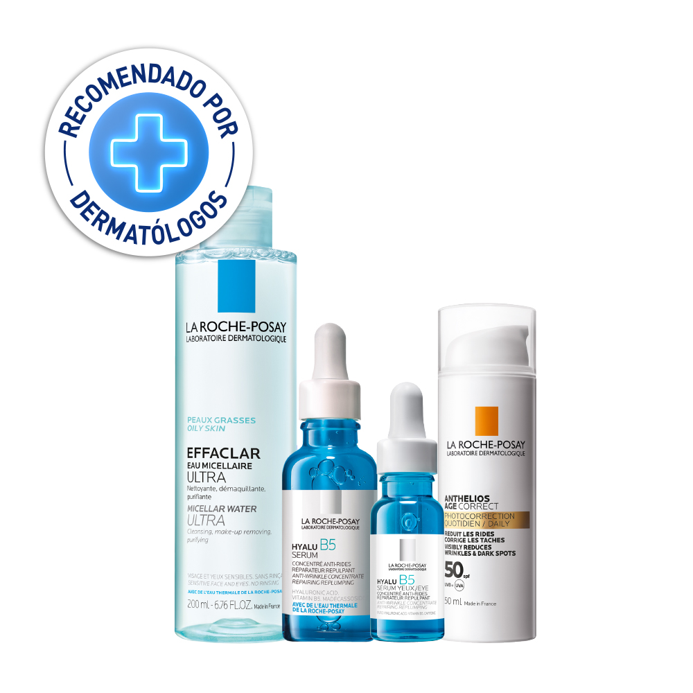 Pack La Roche Posay x4 rutina anti edad diaria completa