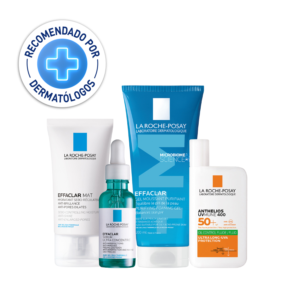 Pack La Roche Posay x4 rutina piel mixta diaria completa