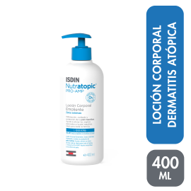 Isdin Nutratopic Loción Emoliente 400ml - Loción corporal emoliente zonas extensas cuidado y protección piel reactiva de para Isdindays - Compra online en DermotiendaShopping
