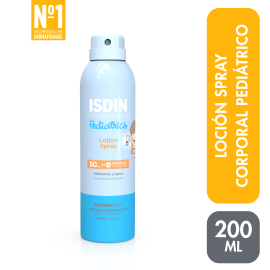Protector Solar ISDIN PEDIATRICS LOTION SPRAY 50+ - 250 ml - Bloqueador corporal de para Corporales - Compra online en DermotiendaShopping