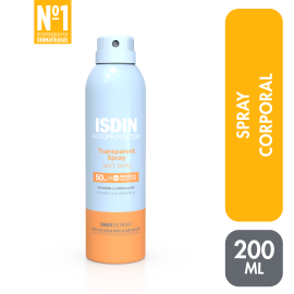 Isdin Fotoprotector Transparent Spray Wet Skin SPF50 250ml - Bloqueador corporal de para Corporales - Compra online en DermotiendaShopping