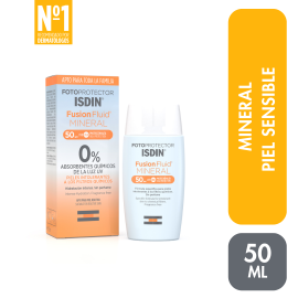 Protector Solar ISDIN MINERAL FUSION FLUID 50+ - 50 ml- Bloqueador de para Fotoprotección facial (otros) - Compra online en DermotiendaShopping