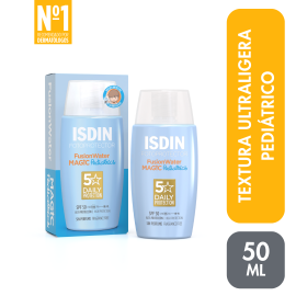 Protector Solar ISDIN PEDIATRICS FUSION WATER MAGIC 50+ - 50ml - Bloqueador de para Fotoprotección Pediatrics (facial) - Compra online en DermotiendaShopping