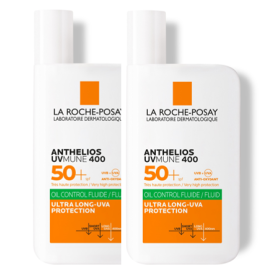 Dúo La Roche Posay bloqueador anthelios Uv Mune400 Oil control fluido piel mixta a grasa de para Rutinas LRP - Compra online en DermotiendaShopping