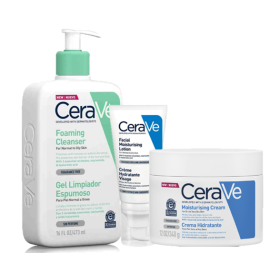 Pack Cerave limpieza e hidratación para rostro y cuerpo