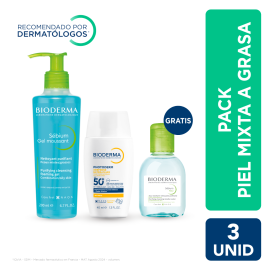 Pack Bioderma Piel mixta a grasa de para Bioderma - Compra online en DermotiendaShopping