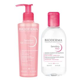 Dúo Bioderma limpieza sensibio rostro + limpieza ojos de para Bioderma - Compra online en DermotiendaShopping