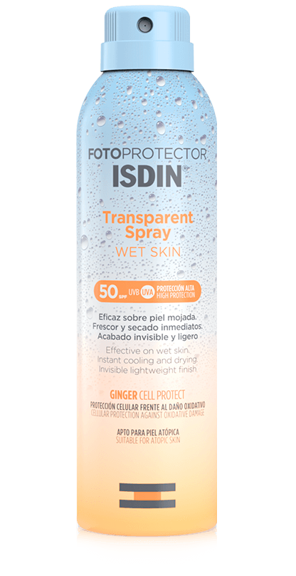 Isdin Fotoprotector Transparent Spray Wet Skin SPF50 250ml - Bloqueador solar corporal