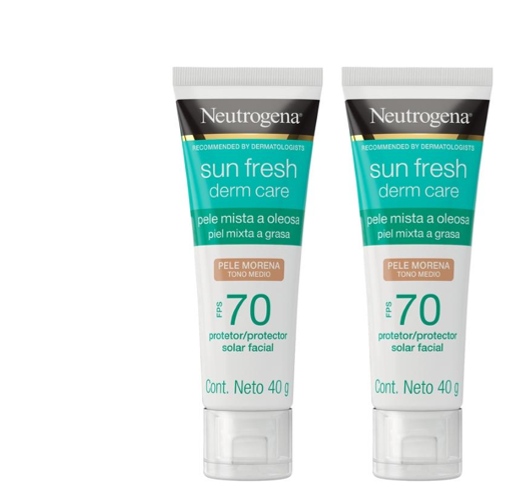 Pack Neutrogena Protector Solar Sun Fresh con color morena x2