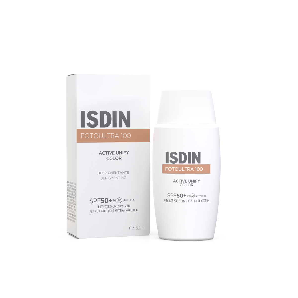 Isdin FotoUltra Active Unify Color SPF50+ 50ml - Bloqueador solar facial para manchas con color