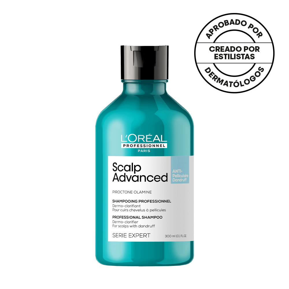 Shampoo en gel que purifica el cuero cabelludo y la fibra de residuos, sudor y grasa para una sensación más fresca y limpia Scalp Advanced Anti-Oiliness 300 ml Loreal Professionnel