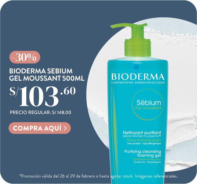 Gel Limpiador Facial Bioderma Descuentos hasta 21%